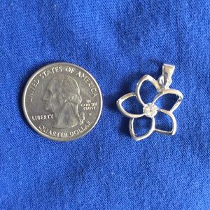 NWT K & W Sterling Silver 20mm Flower Pendant